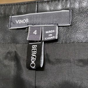 VINCE. Snake Embossed Wrapped 100% Leather Pencil Skirt Size 4
